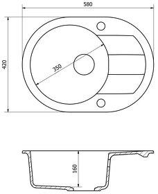 KUCHYŇSKÝ GRANITOVÝ DŘEZ DELINIA MARTE + SIFON +EXCENTR - 3