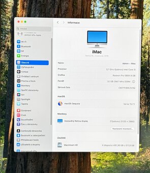 iMac 27” 5K 2019/32GB RAM/Intel i5/GPU 8GB/512GB SSD/Záruka - 3