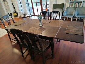Prodám starožitný stůl se židlemi - 3