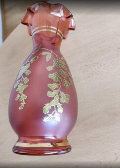 Retro váza BOHEMIA se zlac. oroplastikami - 3