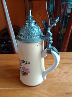 Pěkný starý, porcelánový korbel s průsvitkou na dně - 3