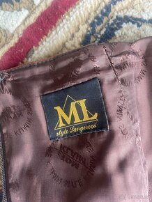 Nádherné kožené šaty s pštrosím peřím,vel. S-M - 3