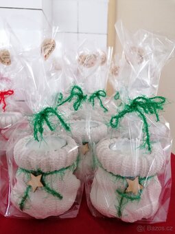 Svícen na čajovou svíčku - pletený pytlík - 3