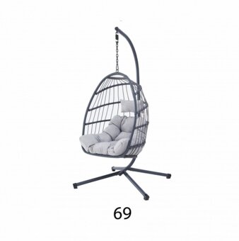 Závěsné křeslo (houpačka) šedá barva - 3