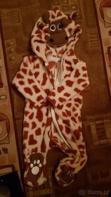 Fleecova kombineza 9-12M zirafa - 3