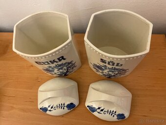 Keramické dózy na sůl a cukr s cibulovým vzorem - 3