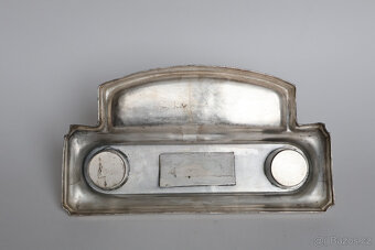 luxusní secesní kalamář, postříbřený starožitný - 3