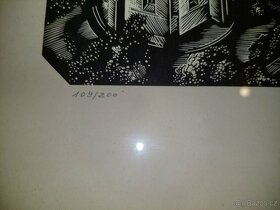 Prodám obraz - linoryt. - 3