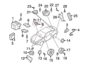 stredovy reproduktor do palubni desky audi a4 a5 b8 b8.5 - 3