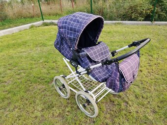 Retro proutěný kočárek dvojkombinace pro miminko - 3