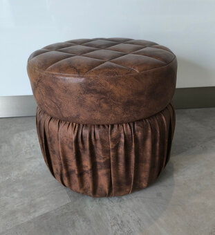 Kožený taburet, jako nový - 3