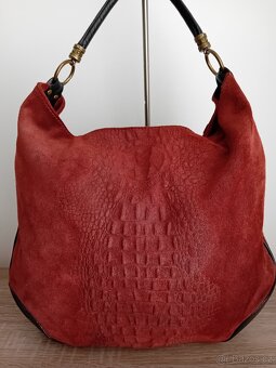 Genuine Leather Italy dámská velká hobo kabelka kožená - 3