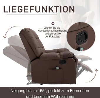 Masážní křeslo TV křeslo Relaxační křeslo s masážní funkcí - 3