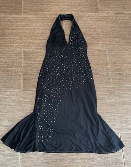 Dívčí společenské šaty do tanečních za krk, černé, vel. 34 - 3