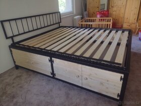 Kovová postel ,vyvyšená postel,masivní  postel 160 180 x 200 - 3