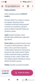 Velká rozkládací pohovka HEWLET MODEL 2 Černá-červená - 3
