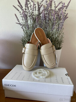 Smetanové celokožené pantofle moles Geox 39 a 39,5 - 3