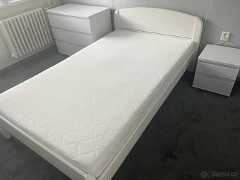 Celodřevěná postel bílá, šířka 120 cm - 3