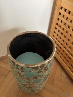 Tyrkysový velký květináč Holflor - 3