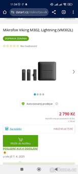 set bezdrátových mikrofonů Viking M302(VM302L)- lightning - 3