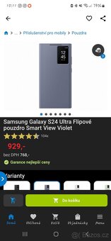 Obal/knížka pro samsung s24 ultra fialová 2x - 3