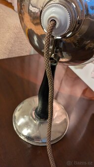 Starožitná lampa poniklovaná 1920-1930 - 3