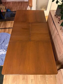 Retro jídelní stůl z 60. let, dubový, rozkládací - 3