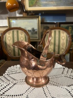 Měděný starožitný malý uhlák - 3