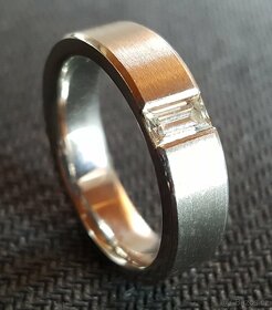 Platinový prsten s přírodním diamantem - 3