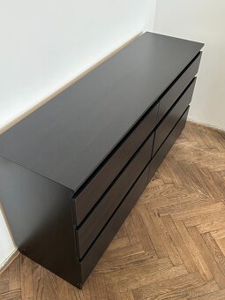 KULLEN Komoda se 6 zásuvkami, černohnědá, 140x72 cm - 3