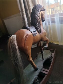 Kůň starožitný dřevěný - 3