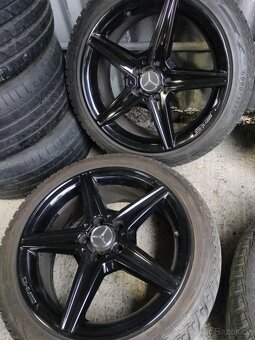 4ks alu disky orig. AMG 5x112 R18 dvojrozmer 7mm pneu - 3