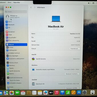 ZÁNOVNÍ MACBOOK AIR 13” M2/256GB/8GB/BATERIE 100% - 3