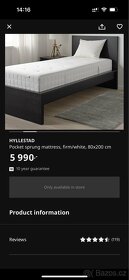 Pružiny - Hyllestad IKEA 2 matrace (2x - 80x200 = 160x200) - 3