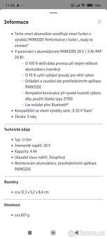Akumulátor Parkside Smart 4ah PAPS 204 B1 nový nový - 3