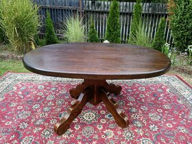 Rustikální , dubový stůl jídelní ovál  . - 3