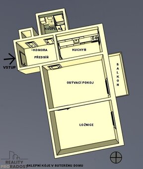 Podnájem bytu 2+1 Brno Černá Pole, ul. Slepá, nezařízeno, vo - 3