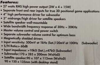 Multi - Channel Speaker Systém do sbírky 1000,- Kč - 3