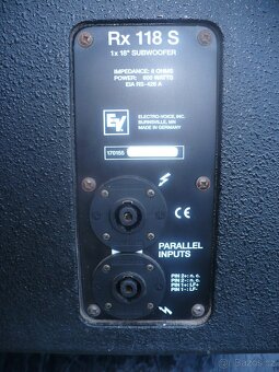 PREDÁM výhodne 4 ks suby Electro Voice Rx 118 S - 3