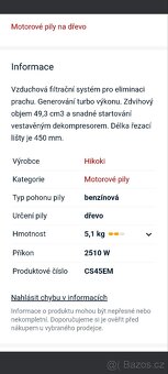 Nepoužitá,motorová pila Hitachi CS 45 EM uloženka pro znalce - 3