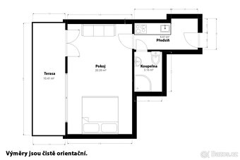 Krásný byt 1+kk /T, 28 m2 + 10 m2, přímo u Václavského náměs - 3