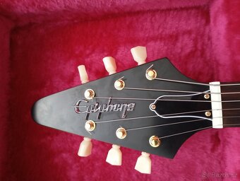 Prodám levorukou  Epiphone Flying V Korina - 3
