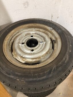 Škoda - 2 x plechový disk + pneu 155 / 80 / 14 - 3