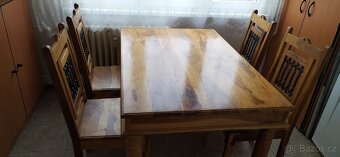 Prodám kuchyňský stůl+ čtyři židle dřevo asijský palisandr - 3