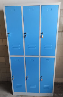Kovová šatní skříňka - locker 6 boxů modrošedá 185×90×45 - 3