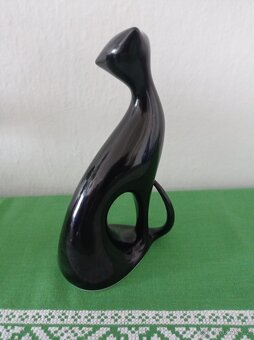 Stylizovaná soška sedící kočka - 3