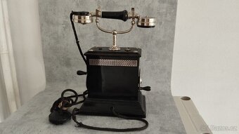 Starý švédský orig.telefon na kliku (2 kliky) velký těžký - 3