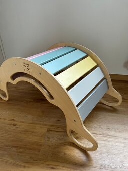 Montessori duhová houpačka 5in1 natur - 3