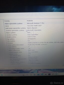 Prodám notebook Sony Windows 11 pro - 3