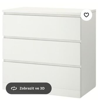 Komoda bílá MALM - 3